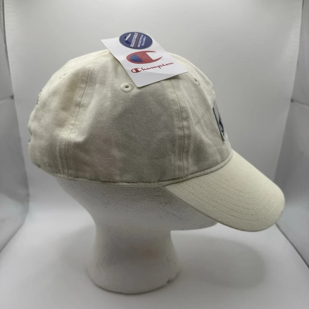 Champion Ivory Dad Hat Script Logo Adjustable Strap OS Cotton Cap 3HXFD1-280 NEW